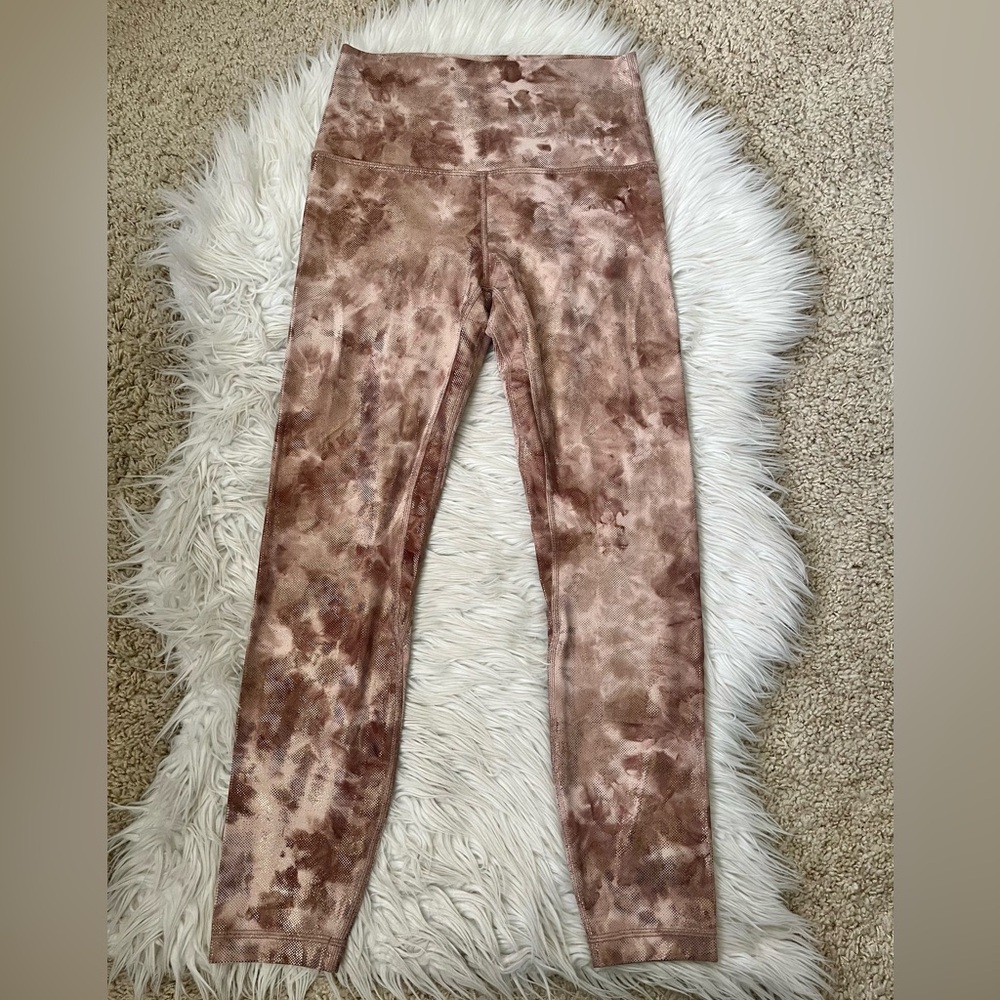 Lululemon Align High-Rise Pant 25" Shine Diamond Dye Misty Shell Cacao Foil 6